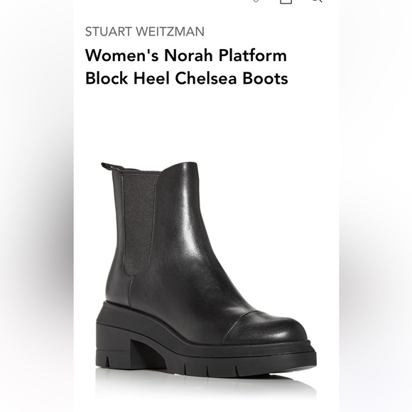 Stuart Weitzman Norah platform block heel leather Chelsea boot - Picture 11 of 11